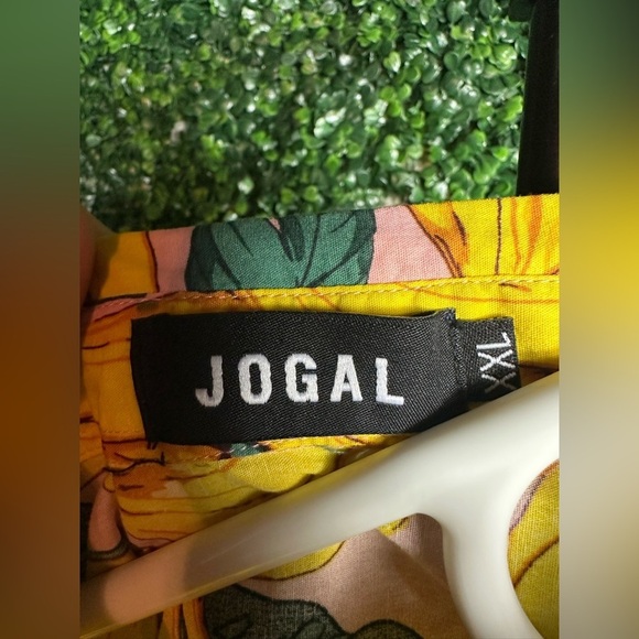 Jogal Mens Shirt Size XXL Short Sleeve Button Front Hawaiian Banana Cocktail - Picture 6 of 6